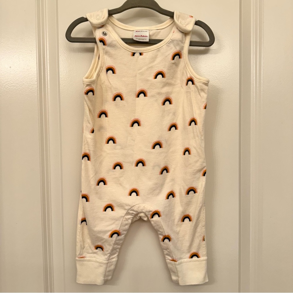 Hanna Andersson Cream Bodysuit with Rainbow Design